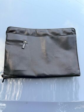 Lodis Black Leather Zippered Document Folio